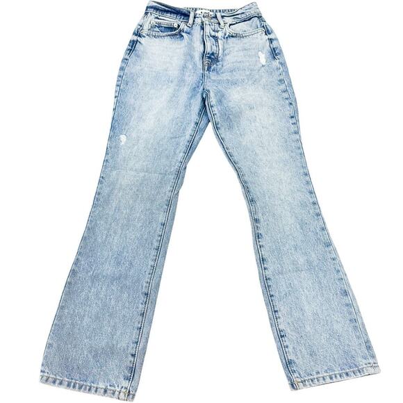 Lovers and Friends High Rise Rigid Slim Straight Button Fly Denim Jeans Size 24 - Picture 2 of 10